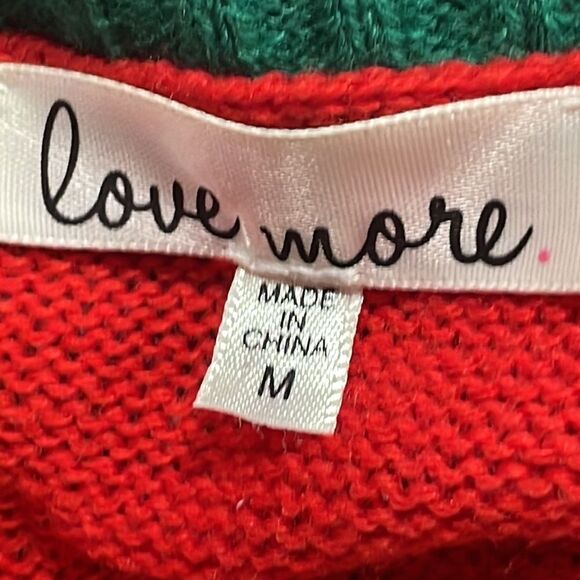 NWOT Love More Christmas Present Bow Sweater.  Size M medium 8/10 - Picture 7 of 9